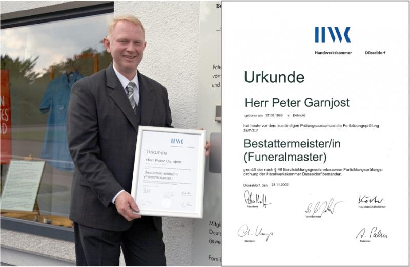 Peter Garnjost mir Urkunde